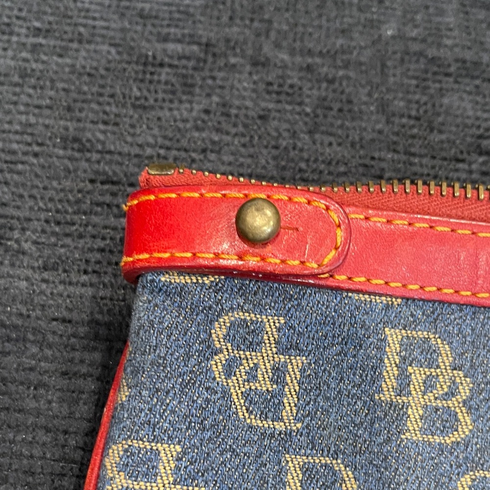 Dooney & Bourke Red and Blue Logo Wristlet - Picture 6 of 9